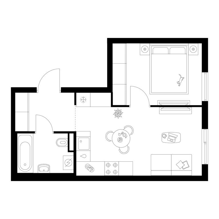 1-BD Apartment Sale, 34.1 sq. m. at Salarevo Park, Salaryevskaya Street, 8к1, Moskovskiy Settlement, Moscow, Russia #1