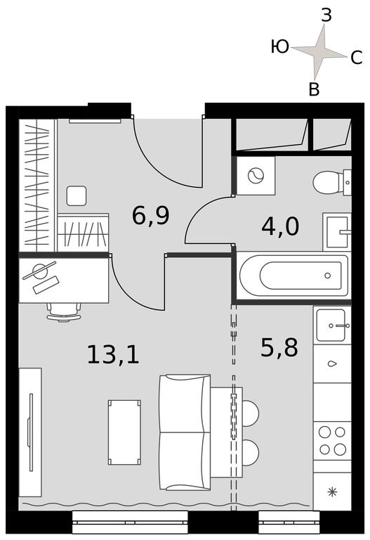 Apartment Sale, 29.8 sq. m. at Rimskiy, Rimskiy proyezd, 1, Settlement of Razvilka, Leninskiy City District, Moscow Region, Russia #1 Apartment Sale, 29.8 sq. m. at Rimskiy, Rimskiy proyezd, 1, Settlement of Razvilka, Leninskiy City District, Moscow Region, Russia #1