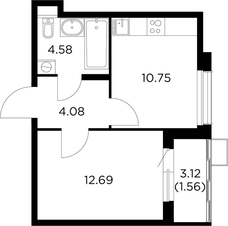 1-BD Apartment Sale, 33.6 sq. m. at Novoe Pushkino, mikrorayon Novoye Pushkino, Pushkino, Moscow Region, Russia #1 1-BD Apartment Sale, 33.6 sq. m. at Novoe Pushkino, mikrorayon Novoye Pushkino, Pushkino, Moscow Region, Russia #1