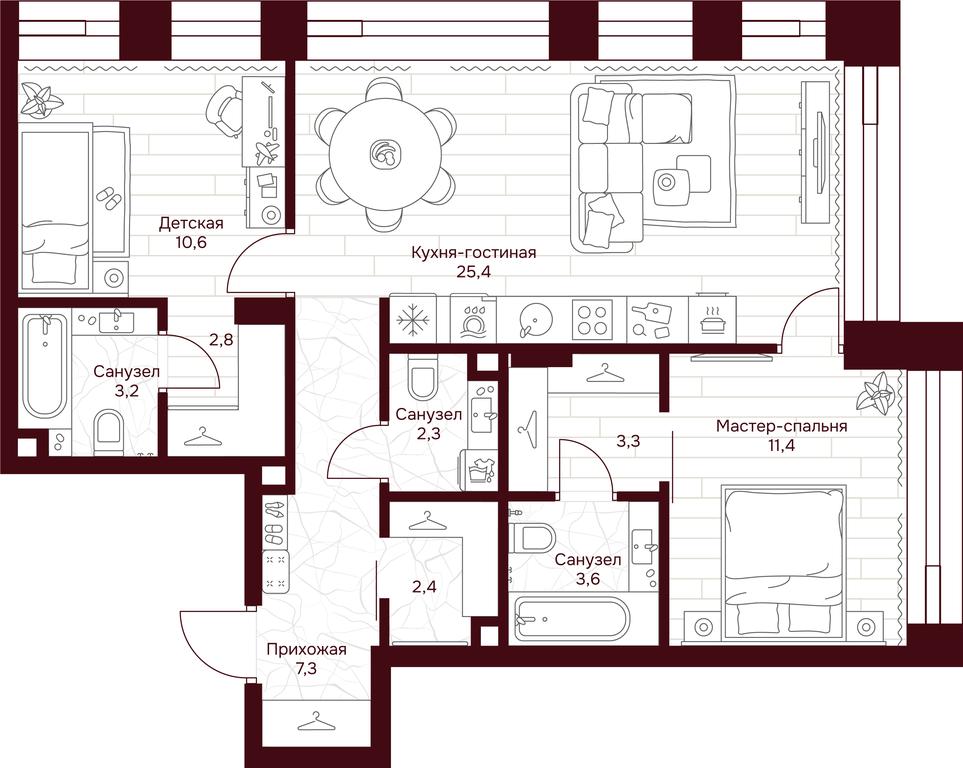 2-BD Apartment Sale, 72.3 sq. m. at Dom 7 Danilovskiy, Serpukhovsky Val Street, Moscow, Russia #1 2-BD Apartment Sale, 72.3 sq. m. at Dom 7 Danilovskiy, Serpukhovsky Val Street, Moscow, Russia #1