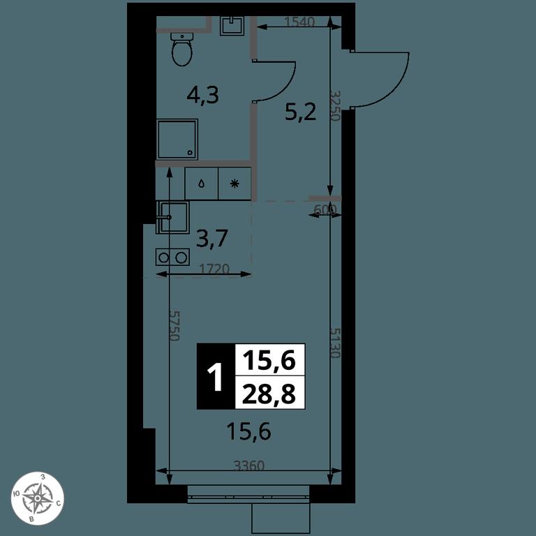Apartment Sale, 28.8 sq. m. at 1 Yasenevskij, Kvartal № 24, Mosrentgen Settlement, Moscow, Russia #1 Apartment Sale, 28.8 sq. m. at 1 Yasenevskij, Kvartal № 24, Mosrentgen Settlement, Moscow, Russia #1