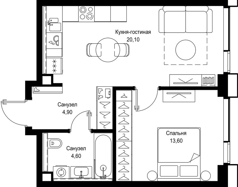 1-BD Apartment Sale, 43.2 sq. m. at Multikvartal CITYZEN, Vishnyovaya Street, Moscow, Russia #1 1-BD Apartment Sale, 43.2 sq. m. at Multikvartal CITYZEN, Vishnyovaya Street, Moscow, Russia #1