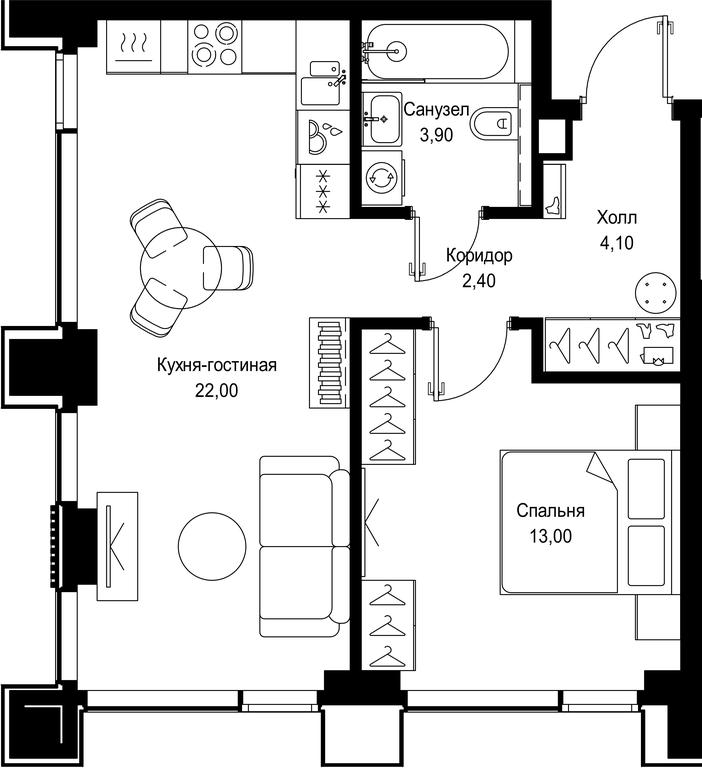 1-BD Apartment Sale, 45.4平方米 at Multikvartal CITYZEN, Vishnyovaya Street, Moscow, Russia #1 1-BD Apartment Sale, 45.4平方米 at Multikvartal CITYZEN, Vishnyovaya Street, Moscow, Russia #1
