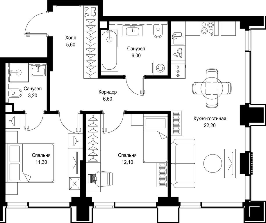 2-BD Apartment Sale, 67平方米 at Multikvartal CITYZEN, Vishnyovaya Street, Moscow, Russia #1 2-BD Apartment Sale, 67平方米 at Multikvartal CITYZEN, Vishnyovaya Street, Moscow, Russia #1