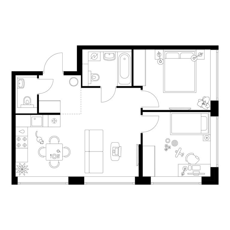 2-BD Apartment Sale, 53.5 sq. m. at Businovskiy Park, Izhorskaya Street, 6с5, Moscow, Russia #1 2-BD Apartment Sale, 53.5 sq. m. at Businovskiy Park, Izhorskaya Street, 6с5, Moscow, Russia #1