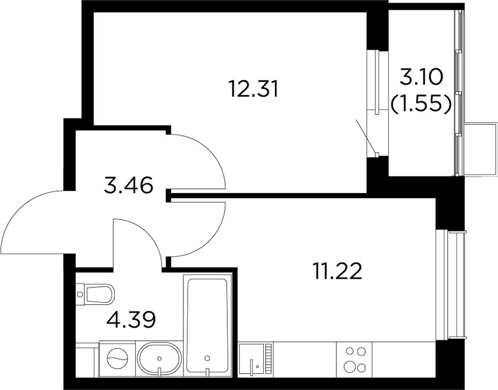 1-BD Apartment Sale, 32.8 sq. m. at Novoe Pushkino, mikrorayon Novoye Pushkino, Pushkino, Moscow Region, Russia #1 1-BD Apartment Sale, 32.8 sq. m. at Novoe Pushkino, mikrorayon Novoye Pushkino, Pushkino, Moscow Region, Russia #1