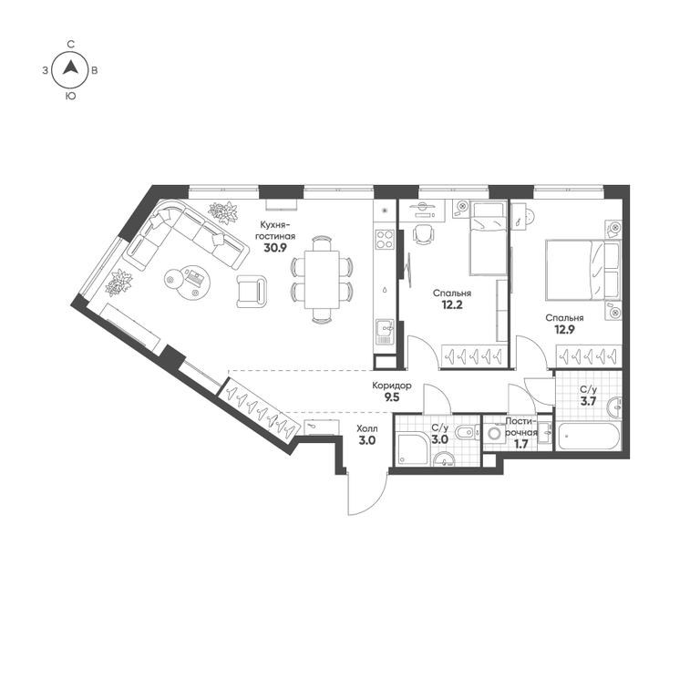 3-BD Apartment Sale, 76.9 sq. m. at Sokolinn Park, 3rd Grazhdanskaya Street, 1, Moscow, Russia #1 3-BD Apartment Sale, 76.9 sq. m. at Sokolinn Park, 3rd Grazhdanskaya Street, 1, Moscow, Russia #1