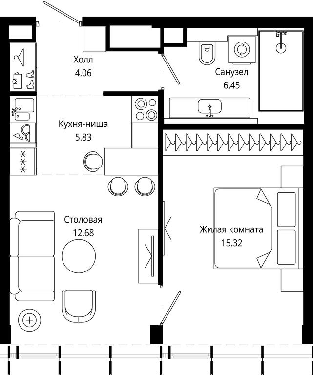 Продажа 1-комн. квартиры, 44,05 м² в ЖК «Мод (Mod)», 4-я улица Марьиной Рощи, 12с9, Москва, Россия #1 Продажа 1-комн. квартиры, 44,05 м² в ЖК «Мод (Mod)», 4-я улица Марьиной Рощи, 12с9, Москва, Россия #1