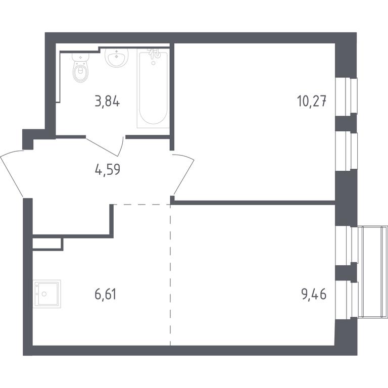 Apartment Sale, 34.77 sq. m. at Rublevskiy Kvartal, Laykovo Green Quarter, zhiloy kompleks Gorod-sobytiye Laykovo, selo Laykovo, Odintsovskiy City District, Moscow Region, Russia #1