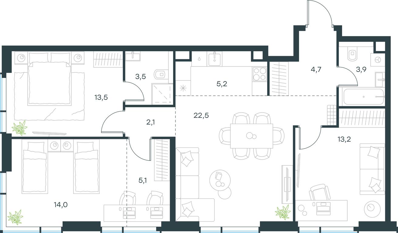 3-BD Apartment Sale, 87.7 sq. m. at Paveletskaya City, Dubininskaya Street, 59, Moscow, Russia #1 3-BD Apartment Sale, 87.7 sq. m. at Paveletskaya City, Dubininskaya Street, 59, Moscow, Russia #1