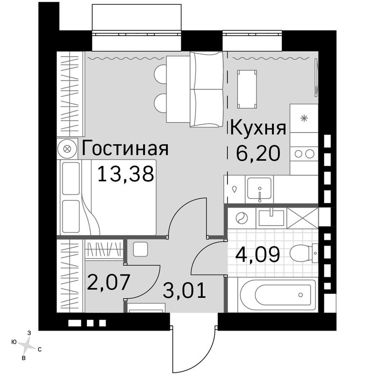 Apartment Sale, 28.75平方米 at Zhavoronki Club, zhiloy kompleks Akkord Smart-kvartal, Mitkino Village, Odintsovskiy City District, Moscow Region, Russia #1 Apartment Sale, 28.75平方米 at Zhavoronki Club, zhiloy kompleks Akkord Smart-kvartal, Mitkino Village, Odintsovskiy City District, Moscow Region, Russia #1