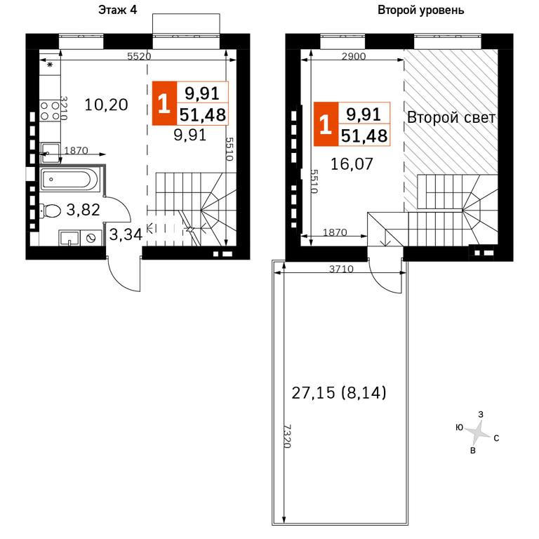 2-BD Apartment Sale, 51.48平方米 at Zhavoronki Club, zhiloy kompleks Akkord Smart-kvartal, Mitkino Village, Odintsovskiy City District, Moscow Region, Russia #2 2-BD Apartment Sale, 51.48平方米 at Zhavoronki Club, zhiloy kompleks Akkord Smart-kvartal, Mitkino Village, Odintsovskiy City District, Moscow Region, Russia #2