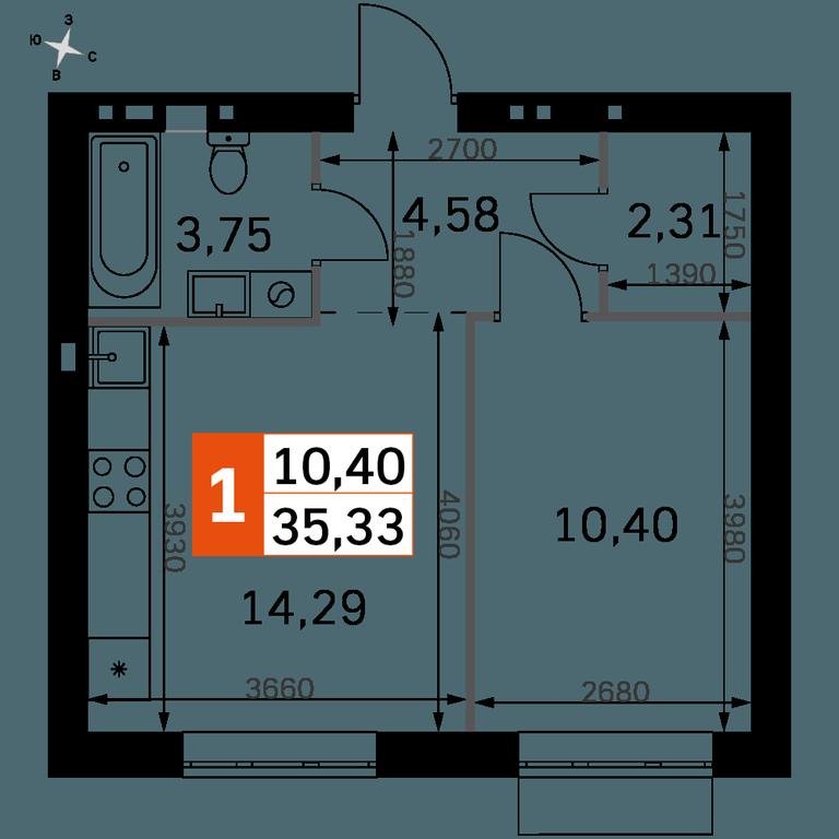 1-BD Apartment Sale, 35.33 sq. m. at Zhavoronki Club, zhiloy kompleks Akkord Smart-kvartal, Mitkino Village, Odintsovskiy City District, Moscow Region, Russia #2 1-BD Apartment Sale, 35.33 sq. m. at Zhavoronki Club, zhiloy kompleks Akkord Smart-kvartal, Mitkino Village, Odintsovskiy City District, Moscow Region, Russia #2