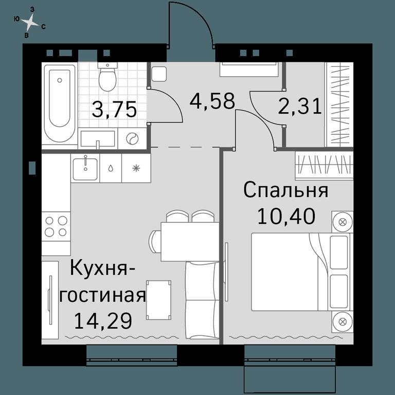 1-BD Apartment Sale, 35.33 sq. m. at Zhavoronki Club, zhiloy kompleks Akkord Smart-kvartal, Mitkino Village, Odintsovskiy City District, Moscow Region, Russia #1 1-BD Apartment Sale, 35.33 sq. m. at Zhavoronki Club, zhiloy kompleks Akkord Smart-kvartal, Mitkino Village, Odintsovskiy City District, Moscow Region, Russia #1
