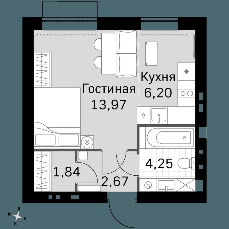 Apartment Sale, 28.93平方米 at Zhavoronki Club, zhiloy kompleks Akkord Smart-kvartal, Mitkino Village, Odintsovskiy City District, Moscow Region, Russia #1 Apartment Sale, 28.93平方米 at Zhavoronki Club, zhiloy kompleks Akkord Smart-kvartal, Mitkino Village, Odintsovskiy City District, Moscow Region, Russia #1