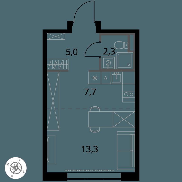 Apartment Sale, 28.3 sq. m. at Pervy Donskoj, zhiloy mikrorayon Sapronovo, derevnya Sapronovo, Leninskiy City District, Moscow Region, Russia #1 Apartment Sale, 28.3 sq. m. at Pervy Donskoj, zhiloy mikrorayon Sapronovo, derevnya Sapronovo, Leninskiy City District, Moscow Region, Russia #1