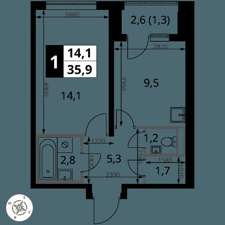 1-BD Apartment Sale, 35.9 sq. m. at Pervy Donskoj, zhiloy mikrorayon Sapronovo, derevnya Sapronovo, Leninskiy City District, Moscow Region, Russia #2 1-BD Apartment Sale, 35.9 sq. m. at Pervy Donskoj, zhiloy mikrorayon Sapronovo, derevnya Sapronovo, Leninskiy City District, Moscow Region, Russia #2