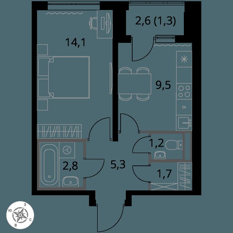 1-BD Apartment Sale, 35.9 sq. m. at Pervy Donskoj, zhiloy mikrorayon Sapronovo, derevnya Sapronovo, Leninskiy City District, Moscow Region, Russia #1 1-BD Apartment Sale, 35.9 sq. m. at Pervy Donskoj, zhiloy mikrorayon Sapronovo, derevnya Sapronovo, Leninskiy City District, Moscow Region, Russia #1