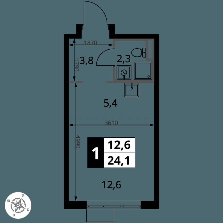 Apartment Sale, 24.1 sq. m. at Pervy Donskoj, zhiloy mikrorayon Sapronovo, derevnya Sapronovo, Leninskiy City District, Moscow Region, Russia #2 Apartment Sale, 24.1 sq. m. at Pervy Donskoj, zhiloy mikrorayon Sapronovo, derevnya Sapronovo, Leninskiy City District, Moscow Region, Russia #2