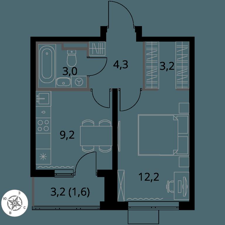 1-BD Apartment Sale, 33.5 sq. m. at Pervy Donskoj, zhiloy mikrorayon Sapronovo, derevnya Sapronovo, Leninskiy City District, Moscow Region, Russia #1 1-BD Apartment Sale, 33.5 sq. m. at Pervy Donskoj, zhiloy mikrorayon Sapronovo, derevnya Sapronovo, Leninskiy City District, Moscow Region, Russia #1