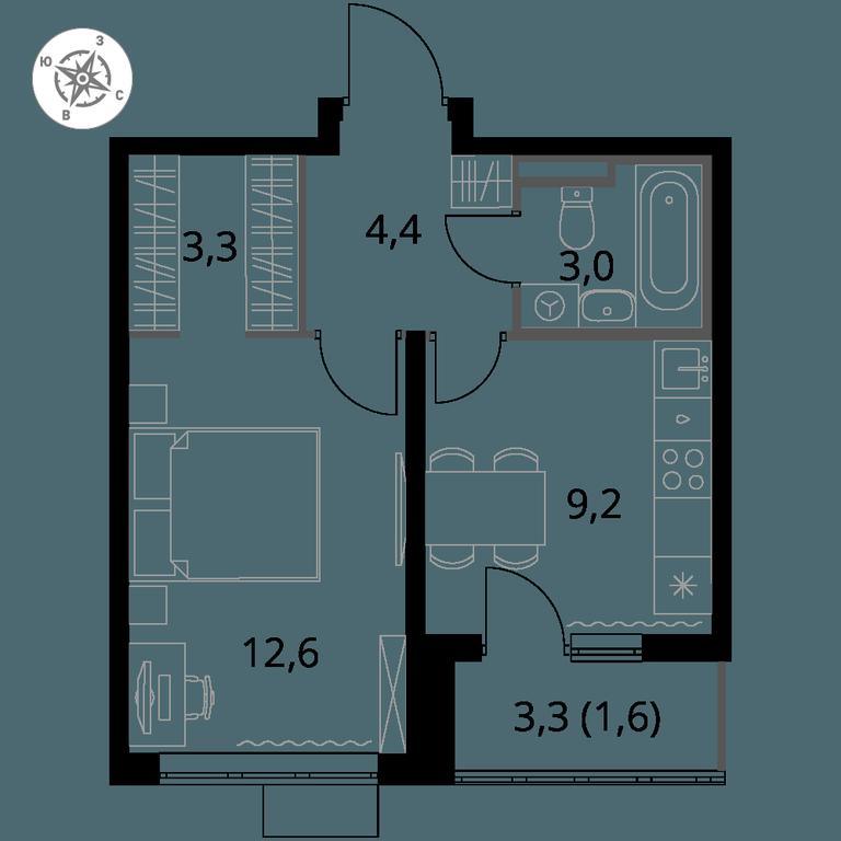 1-BD Apartment Sale, 34.1 sq. m. at Pervy Donskoj, zhiloy mikrorayon Sapronovo, derevnya Sapronovo, Leninskiy City District, Moscow Region, Russia #1 1-BD Apartment Sale, 34.1 sq. m. at Pervy Donskoj, zhiloy mikrorayon Sapronovo, derevnya Sapronovo, Leninskiy City District, Moscow Region, Russia #1