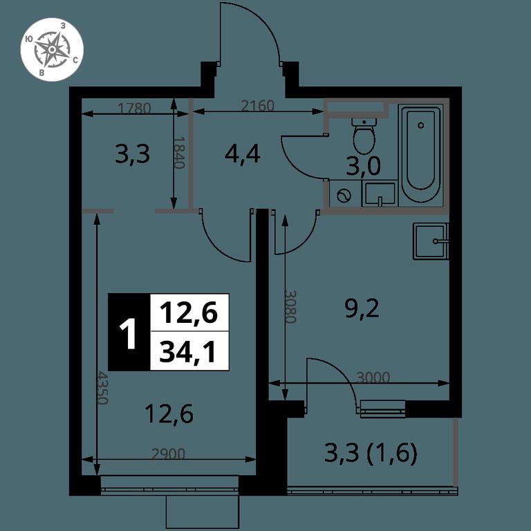 1-BD Apartment Sale, 34.1 sq. m. at Pervy Donskoj, zhiloy mikrorayon Sapronovo, derevnya Sapronovo, Leninskiy City District, Moscow Region, Russia #2 1-BD Apartment Sale, 34.1 sq. m. at Pervy Donskoj, zhiloy mikrorayon Sapronovo, derevnya Sapronovo, Leninskiy City District, Moscow Region, Russia #2