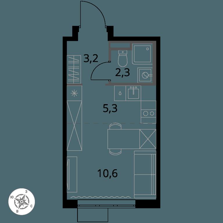 Apartment Sale, 21.4 sq. m. at Pervy Donskoj, zhiloy mikrorayon Sapronovo, derevnya Sapronovo, Leninskiy City District, Moscow Region, Russia #1 Apartment Sale, 21.4 sq. m. at Pervy Donskoj, zhiloy mikrorayon Sapronovo, derevnya Sapronovo, Leninskiy City District, Moscow Region, Russia #1