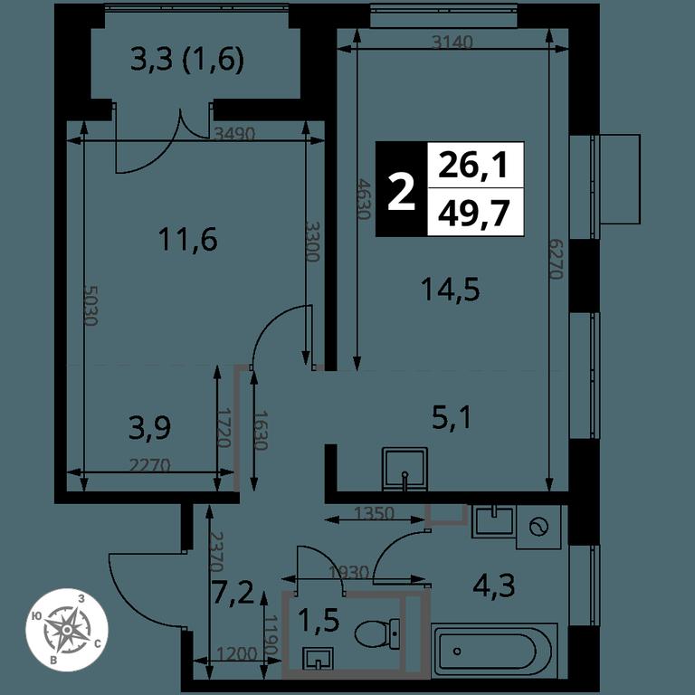 2-BD Apartment Sale, 49.7 sq. m. at Pervy Donskoj, zhiloy mikrorayon Sapronovo, derevnya Sapronovo, Leninskiy City District, Moscow Region, Russia #2 2-BD Apartment Sale, 49.7 sq. m. at Pervy Donskoj, zhiloy mikrorayon Sapronovo, derevnya Sapronovo, Leninskiy City District, Moscow Region, Russia #2