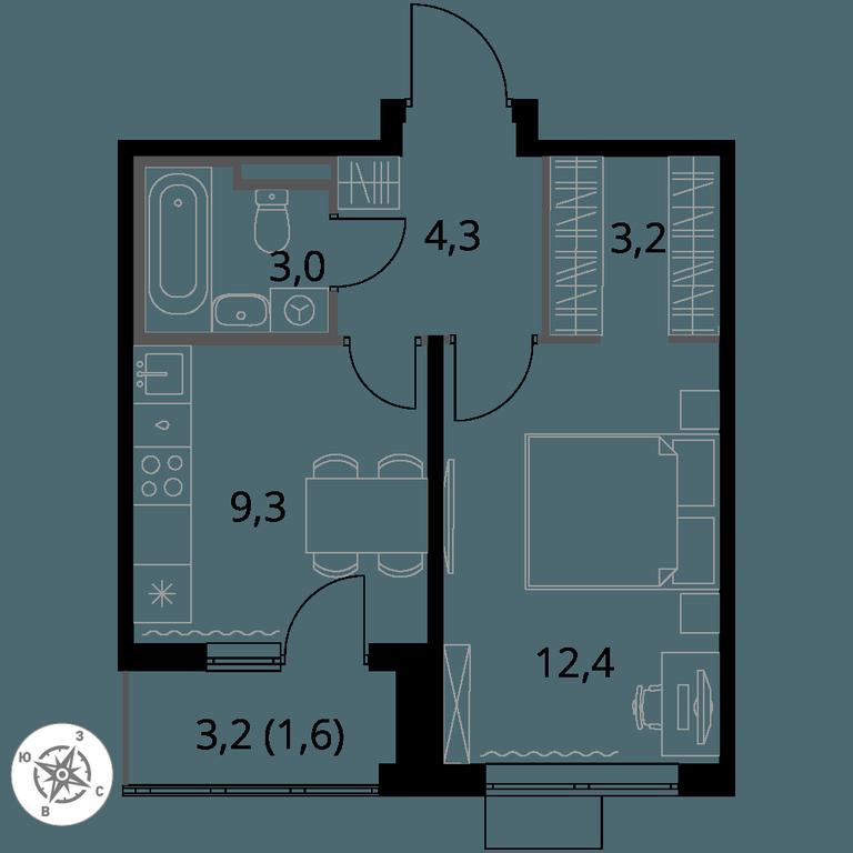 1-BD Apartment Sale, 33.8 sq. m. at Pervy Donskoj, zhiloy mikrorayon Sapronovo, derevnya Sapronovo, Leninskiy City District, Moscow Region, Russia #1 1-BD Apartment Sale, 33.8 sq. m. at Pervy Donskoj, zhiloy mikrorayon Sapronovo, derevnya Sapronovo, Leninskiy City District, Moscow Region, Russia #1
