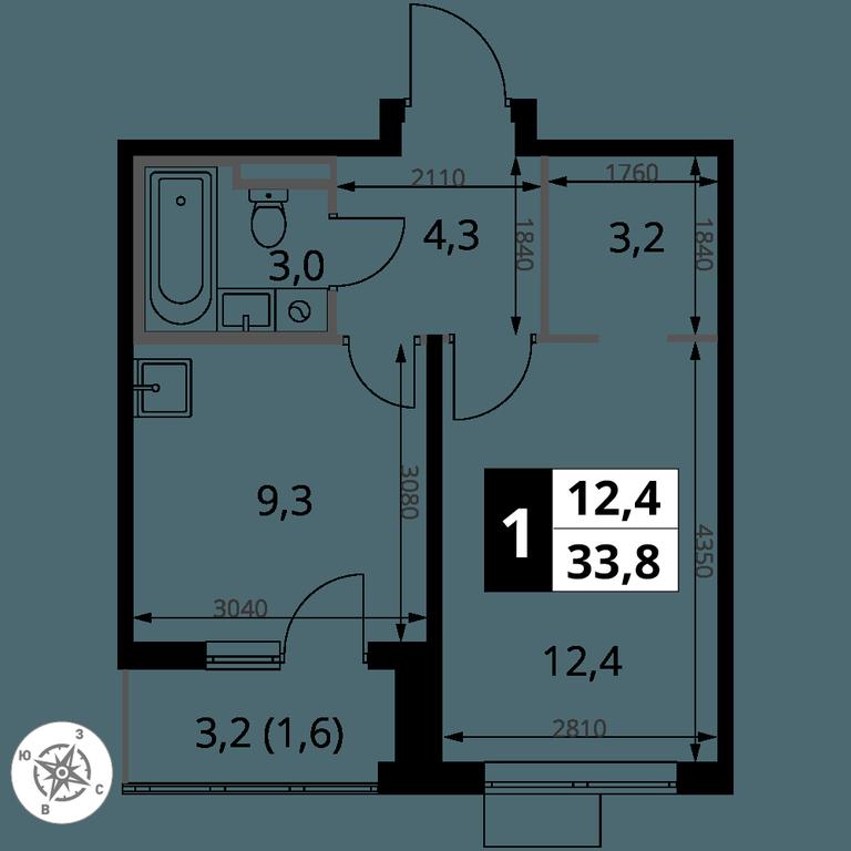 1-BD Apartment Sale, 33.8 sq. m. at Pervy Donskoj, zhiloy mikrorayon Sapronovo, derevnya Sapronovo, Leninskiy City District, Moscow Region, Russia #2 1-BD Apartment Sale, 33.8 sq. m. at Pervy Donskoj, zhiloy mikrorayon Sapronovo, derevnya Sapronovo, Leninskiy City District, Moscow Region, Russia #2