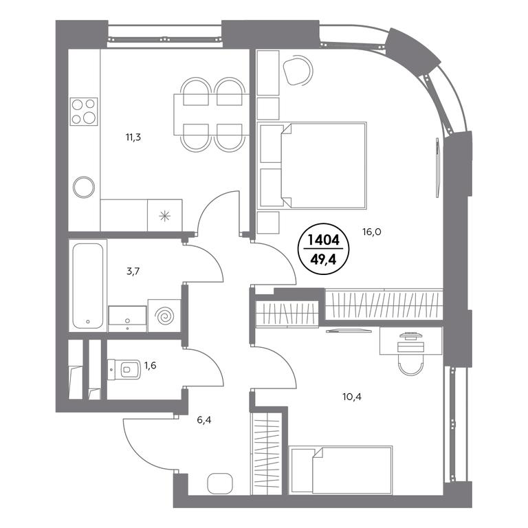 3-BD Apartment Sale, 49.4 sq. m. at Admiral, Shosseynaya Street, 4А, Moscow, Russia #2 3-BD Apartment Sale, 49.4 sq. m. at Admiral, Shosseynaya Street, 4А, Moscow, Russia #2