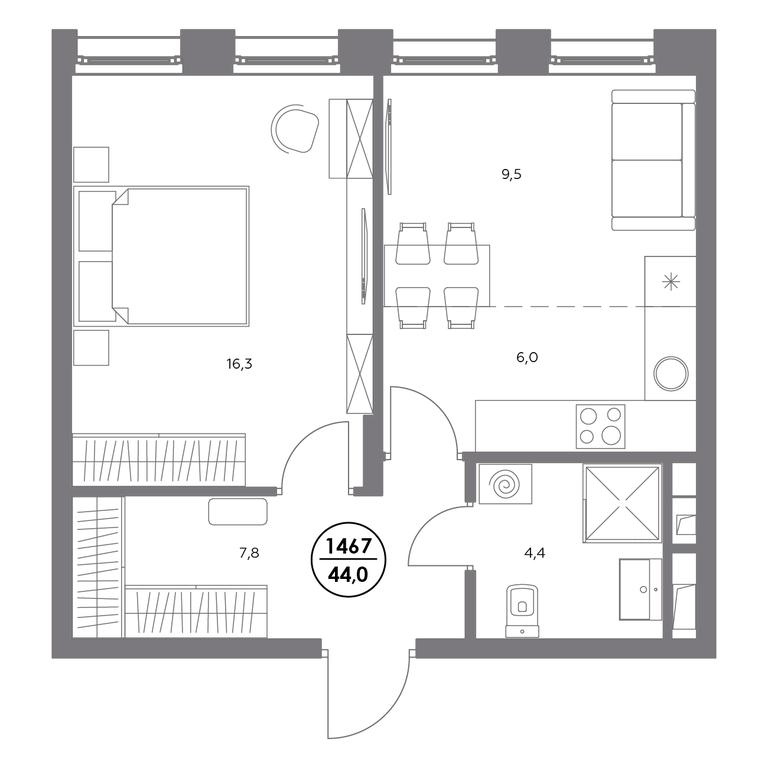 2-BD Apartment Sale, 44 sq. m. at Admiral, Shosseynaya Street, 4А, Moscow, Russia #2 2-BD Apartment Sale, 44 sq. m. at Admiral, Shosseynaya Street, 4А, Moscow, Russia #2