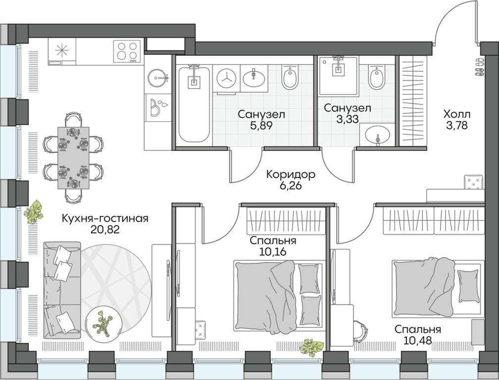 2-BD Apartment Sale, 62.16 sq. m. at Dom na naberezhnoy INSIDER (Insayder), Avtozavodskaya Street, Moscow, Russia #1 2-BD Apartment Sale, 62.16 sq. m. at Dom na naberezhnoy INSIDER (Insayder), Avtozavodskaya Street, Moscow, Russia #1