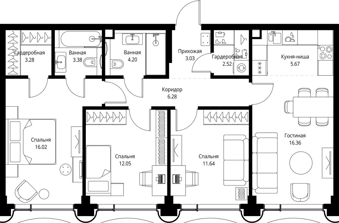Продажа 3-комн. квартиры, 84,43 м² в ЖК «MИRA», проспект Мира, Москва, Россия #1 Продажа 3-комн. квартиры, 84,43 м² в ЖК «MИRA», проспект Мира, Москва, Россия #1