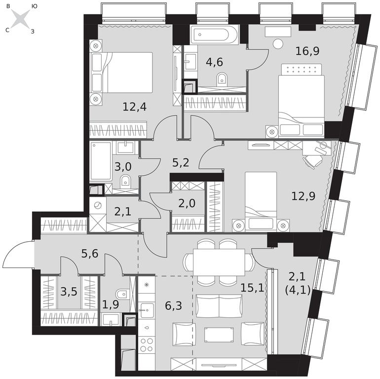 4-BD Apartment Sale, 93.6平方米 at Sydney City, Shenogina Street, 2, Moscow, Russia #1 4-BD Apartment Sale, 93.6平方米 at Sydney City, Shenogina Street, 2, Moscow, Russia #1