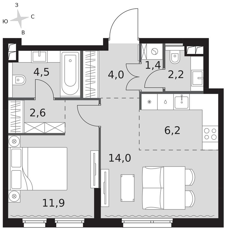 2-BD Apartment Sale, 46.8 sq. m. at Sydney City, Shenogina Street, 2, Moscow, Russia #1 2-BD Apartment Sale, 46.8 sq. m. at Sydney City, Shenogina Street, 2, Moscow, Russia #1