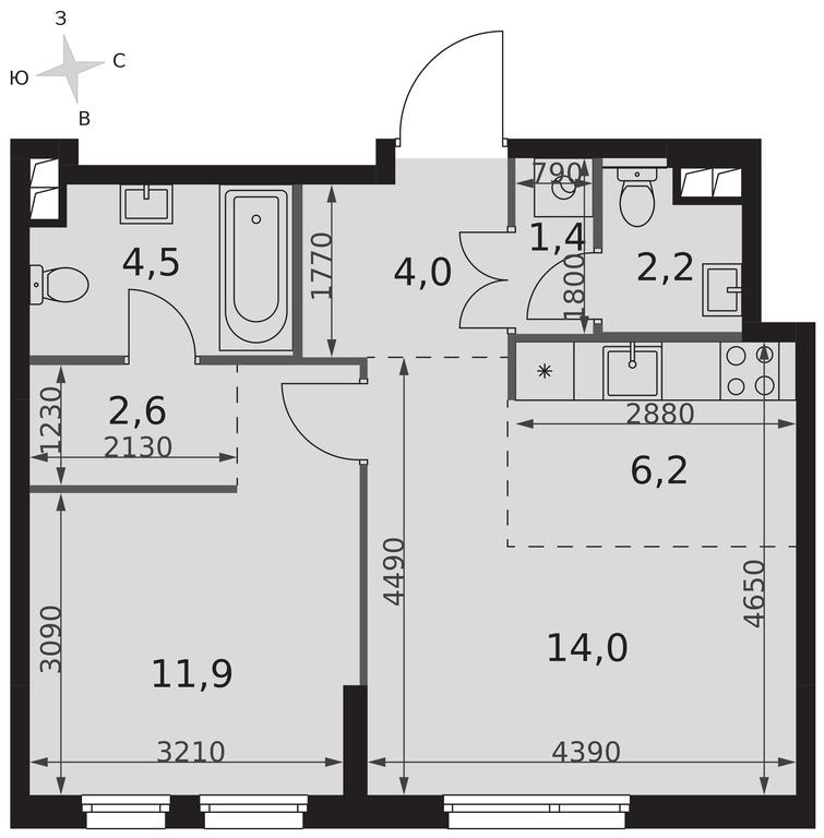 2-BD Apartment Sale, 46.8 sq. m. at Sydney City, Shenogina Street, 2, Moscow, Russia #2 2-BD Apartment Sale, 46.8 sq. m. at Sydney City, Shenogina Street, 2, Moscow, Russia #2