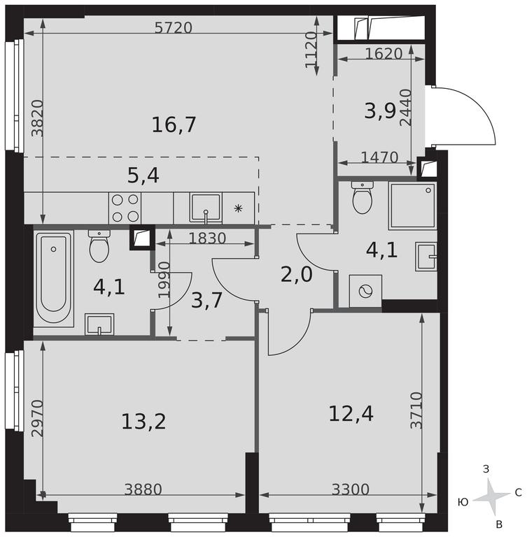 3-BD Apartment Sale, 65.5平方米 at Sydney City, Shenogina Street, 2, Moscow, Russia #2