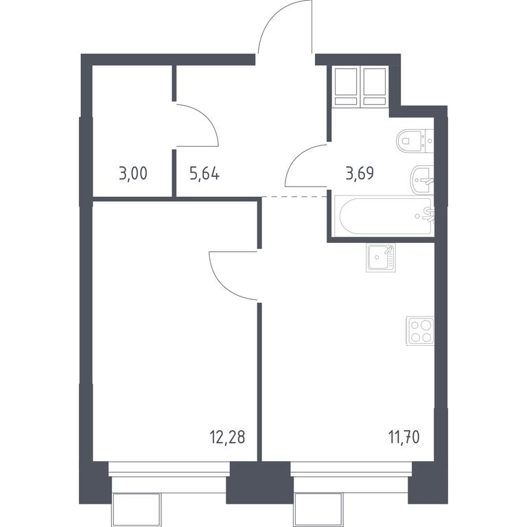 Apartment Sale, 36.21 sq. m. at Troparevo Park, Kiyevskoye shosse, 21-y kilometr, 3с4, Mosrentgen Settlement, Moscow, Russia #1