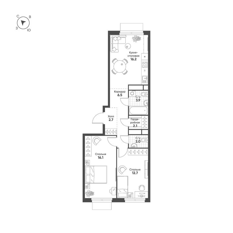 2-BD Apartment Sale, 62.2 sq. m. at Shagal, Автозаводская улица, 23, Москва, Россия #1 2-BD Apartment Sale, 62.2 sq. m. at Shagal, Автозаводская улица, 23, Москва, Россия #1