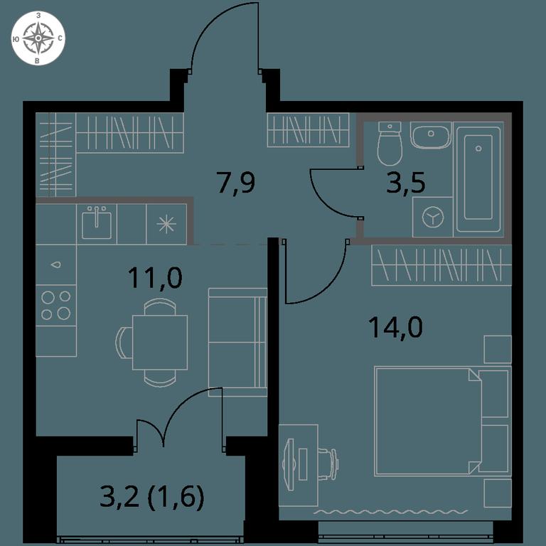 1-BD Apartment Sale, 38 sq. m. at 1-y Salarevskiy, Kiyevskoye Highway, Moskovskiy Settlement, Moscow, Russia #1