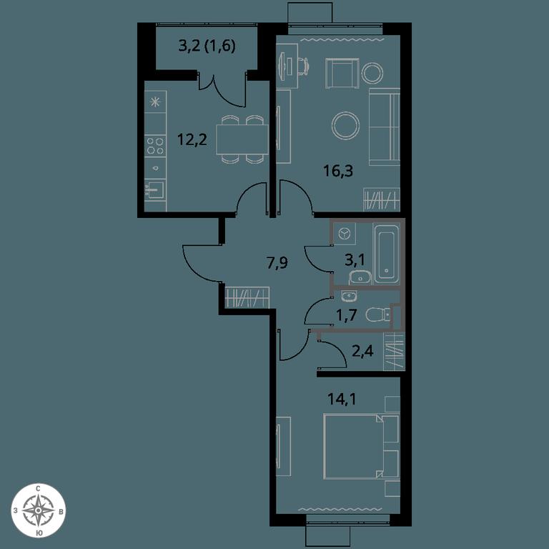 2-BD Apartment Sale, 59.3 sq. m. at 1-y Salarevskiy, Kiyevskoye Highway, Moskovskiy Settlement, Moscow, Russia #1 2-BD Apartment Sale, 59.3 sq. m. at 1-y Salarevskiy, Kiyevskoye Highway, Moskovskiy Settlement, Moscow, Russia #1