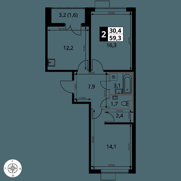 2-BD Apartment Sale, 59.3 sq. m. at 1-y Salarevskiy, Kiyevskoye Highway, Moskovskiy Settlement, Moscow, Russia #2 2-BD Apartment Sale, 59.3 sq. m. at 1-y Salarevskiy, Kiyevskoye Highway, Moskovskiy Settlement, Moscow, Russia #2