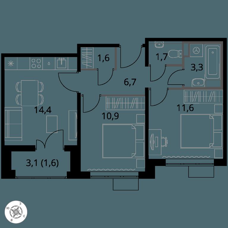 2-BD Apartment Sale, 51.8 sq. m. at 1-y Salarevskiy, Kiyevskoye Highway, Moskovskiy Settlement, Moscow, Russia #1 2-BD Apartment Sale, 51.8 sq. m. at 1-y Salarevskiy, Kiyevskoye Highway, Moskovskiy Settlement, Moscow, Russia #1