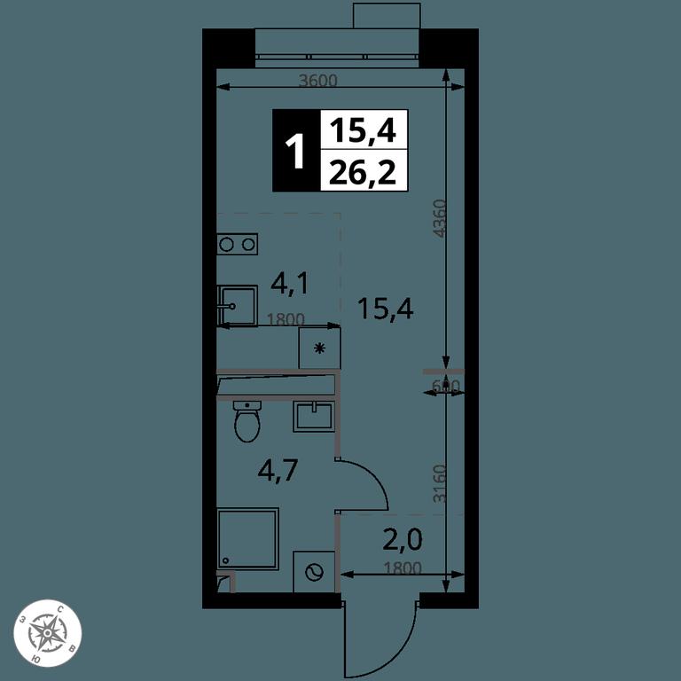 Apartment Sale, 26.2 sq. m. at 1-y Salarevskiy, Kiyevskoye Highway, Moskovskiy Settlement, Moscow, Russia #2