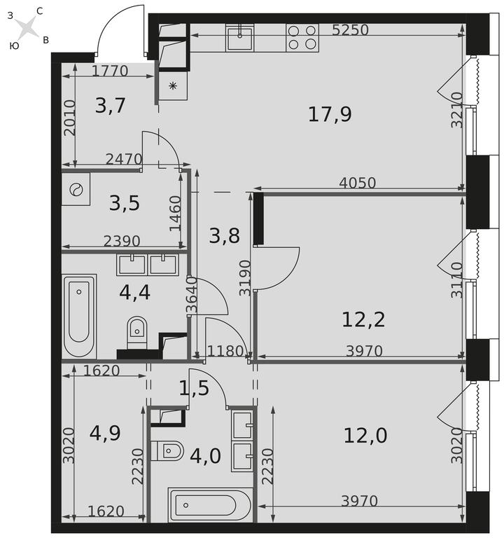 2-BD Apartment Sale, 67.9平方米 at The Lake, Snezhnaya Street, 22, Moscow, Russia #2 2-BD Apartment Sale, 67.9平方米 at The Lake, Snezhnaya Street, 22, Moscow, Russia #2
