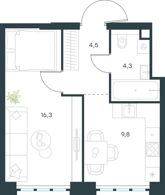 Apartment Sale, 34.9 sq. m. at Level Yzhnoportovaya, Yuzhnoportovaya Street, 28Ас17, Moscow, Russia #1 Apartment Sale, 34.9 sq. m. at Level Yzhnoportovaya, Yuzhnoportovaya Street, 28Ас17, Moscow, Russia #1