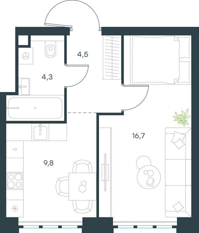 Apartment Sale, 35.3 sq. m. at Level Yzhnoportovaya, Yuzhnoportovaya Street, 28Ас17, Moscow, Russia #1 Apartment Sale, 35.3 sq. m. at Level Yzhnoportovaya, Yuzhnoportovaya Street, 28Ас17, Moscow, Russia #1