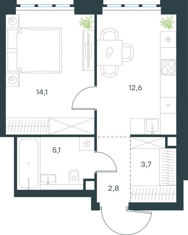 Apartment Sale, 38.3 sq. m. at Level Yzhnoportovaya, Yuzhnoportovaya Street, 28Ас17, Moscow, Russia #2 Apartment Sale, 38.3 sq. m. at Level Yzhnoportovaya, Yuzhnoportovaya Street, 28Ас17, Moscow, Russia #2