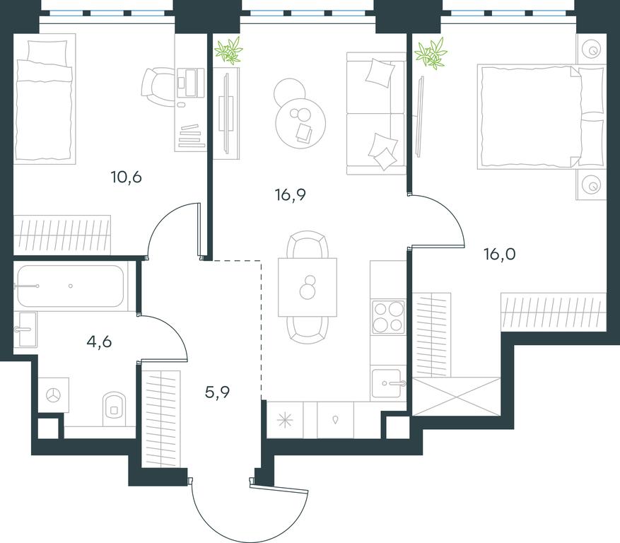 1-BD Apartment Sale, 54平方米 at Level Yzhnoportovaya, Yuzhnoportovaya Street, 28Ас17, Moscow, Russia #1 1-BD Apartment Sale, 54平方米 at Level Yzhnoportovaya, Yuzhnoportovaya Street, 28Ас17, Moscow, Russia #1